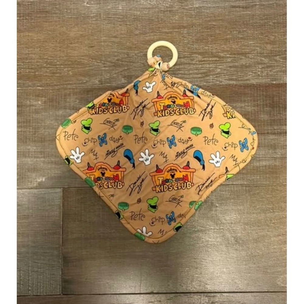 Vintage Disney‎ Toontown Kids Club Tan Character Print Lovey Teether Blanket
